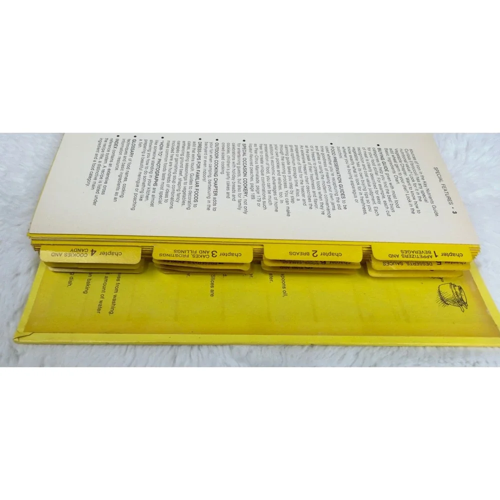 Vintage 1973 The New Pillsbury Family Cookbook 3 Ring Binder Yellow 2nd Printing